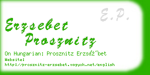 erzsebet prosznitz business card